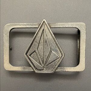 Volcom Silver Geometric Belt Buckle